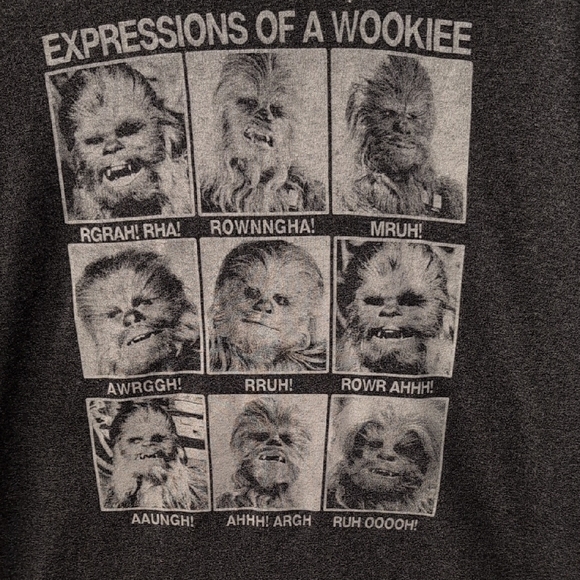 Star Wars Charcoal Wookiee Expressions Tee - Picture 4 of 4